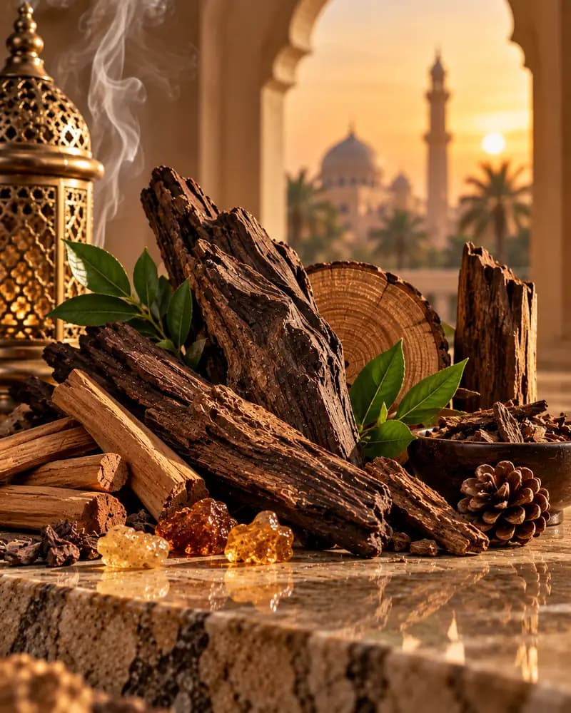 Woody fragrance notes — sandalwood, cedarwood and dry bark